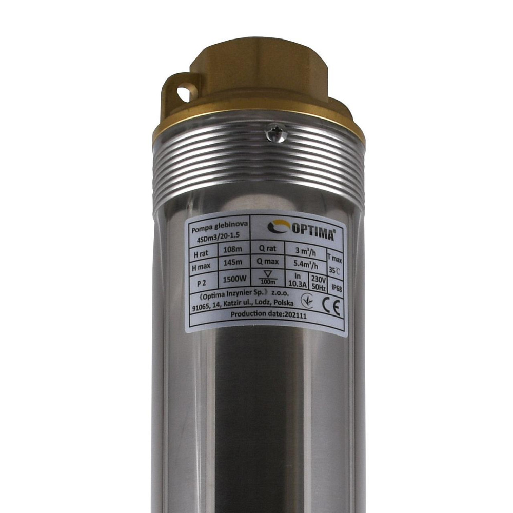 Насос скважинный с повышенной уст-тью к песку OPTIMA 4SDm3/20 1,5 кВт 145м + пульт+кабель 1,5м NEW (000023194) Киев - изображение 3