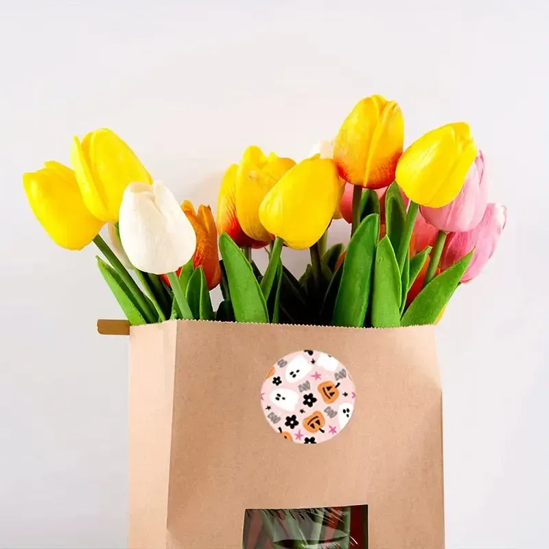 Набор стикеров для Хэллоуина 500 шт – розовые наклейки «BOO», 8 уникальных дизайнов Киев - изображение 3