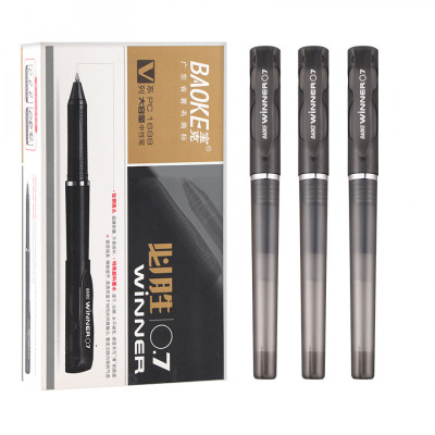 Ручка гелевая Baoke Winner 0.7 мм, черная (PEN-BAO-PC1688-B) Винница - изображение 2