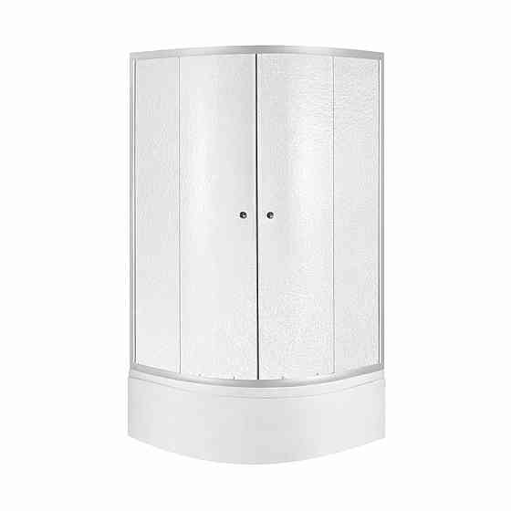Lidz Latwa SC80x80.SAT.HIGH.FR Душова кабіна напівкругла, скло Frost 4 мм + Lidz Душовий піддон KAPIELKA ST80x80x41, з панеллю Київ