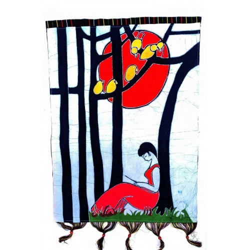 Панно настінне красива дівчина і птахи Київ - фото 1