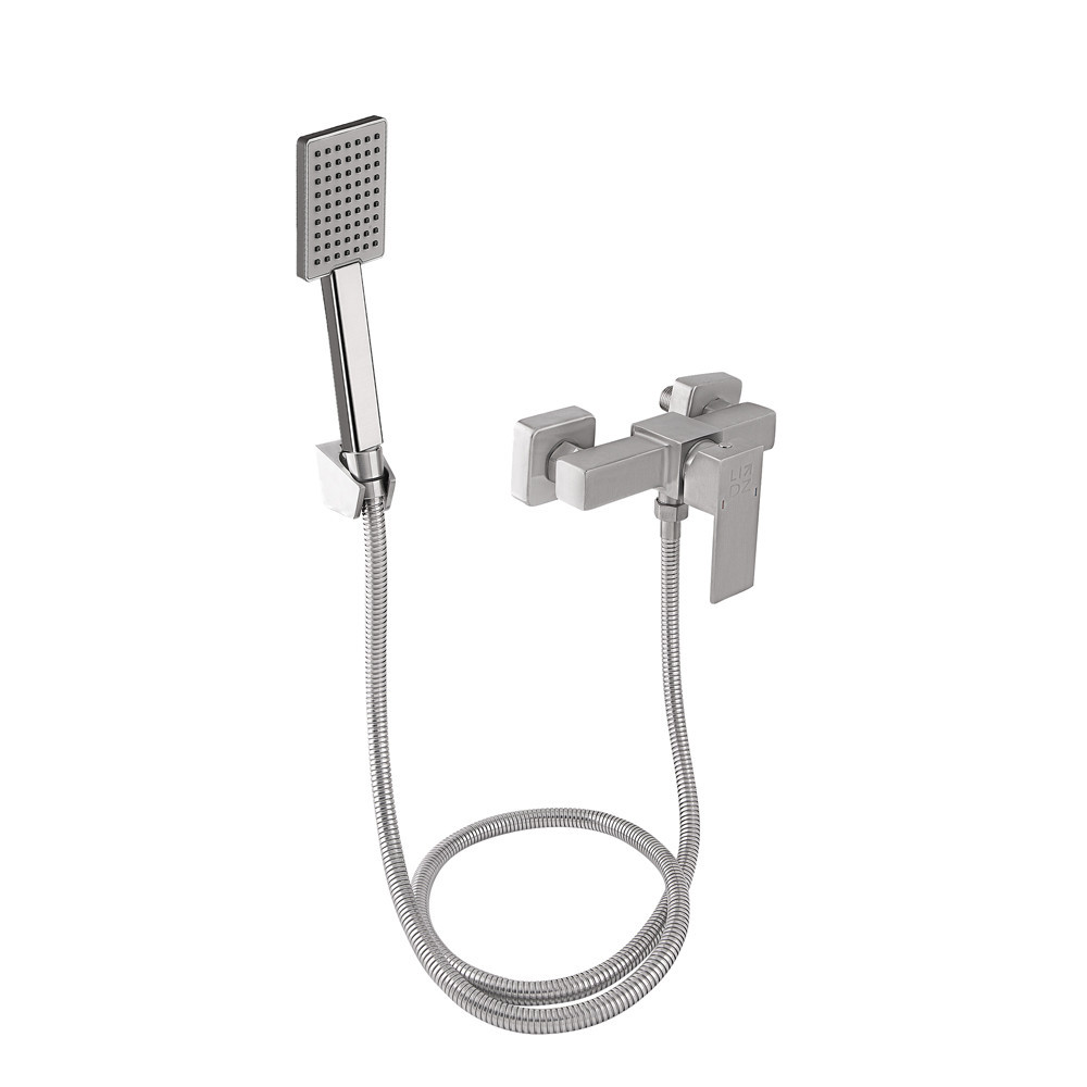 Смеситель для душа Lidz Kubis 010 (с душевым гарнитуром) (k35) LDKUB010NKS28535 Nickel Киев - изображение 1