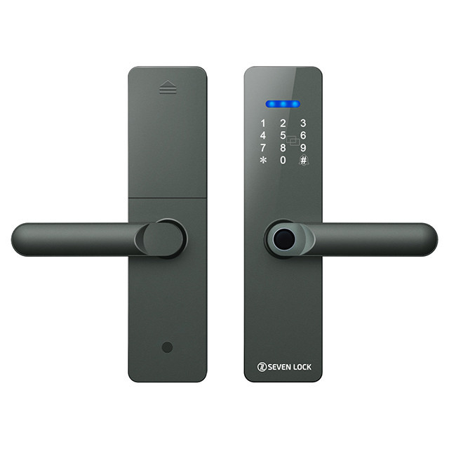 Розумний дверний біометричний замок SEVEN LOCK SL-7740BF grey Київ - фото 1