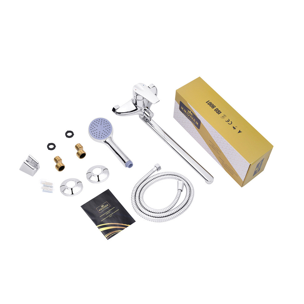 Змішувач для ванни Kroner KRM Odra - C071 з душовим гарнітуром, хром Київ - фото 9