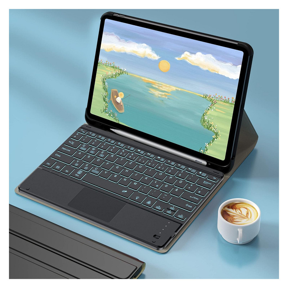 Клавіатурний чохол QWERTZ для iPad Pro 12.9 (2018/2020/2021/2022) чорний з трекпадом і тримачем для Apple Pencil Київ - фото 4