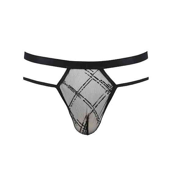 Мужские прозрачные стринги Passion 029 THONG COLLIN S/M Black, сетка Sex Aura Киев