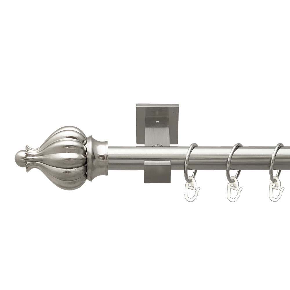 Карниз Orvit Таджа металевий однорядний техно гладка труба кільце металеве Нержавіюча Сталь 25 мм 200 см Львов - изображение 1