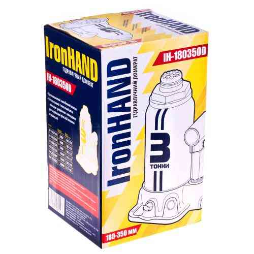Домкрат гідравлічний пляшковий Iron Hand 3т 180-350мм Львів
