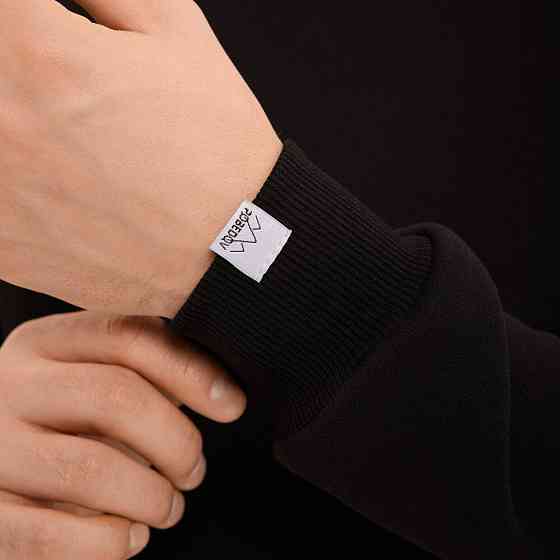 Світшот чоловічий однотонний чорний Pobedov 007 ЗИМА Київ