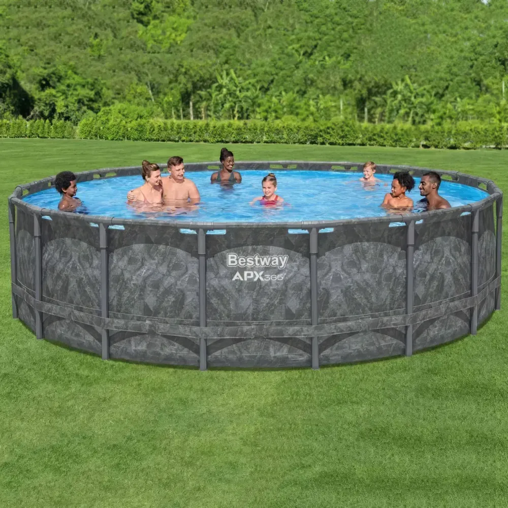 Каркасный круглый бассейн 549х132 см на 26 000 л с фильтр-насосом, лестницей, тентом Bestway 561KC Коломия - фото 1