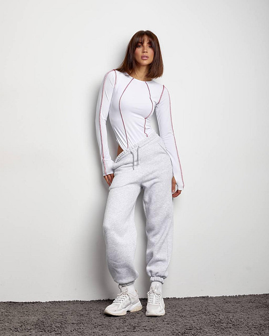 Жіночий базовий боді з кантом біфлекс Білий, 46/48 Одеса - фото 7