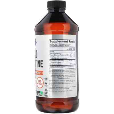 Амінокислота Now Foods L-Карнітін Рідкий з Цитрусовим Смаком, L-Carnitine, 1000 мг, (NOW-00065) Вінниця