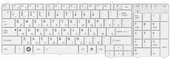 Клавиатура для ноутбука Toshiba Satellite (C650, C655, C660, C670, L650, L655, L660, L665, L670, L675) White, RU Вінниця