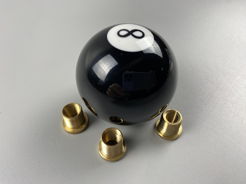 Наконечник на ручку кп набалдашник, насадка на важіль перемикання передач кп 52 мм зі штуцерами чорний Мукачево - фото 1