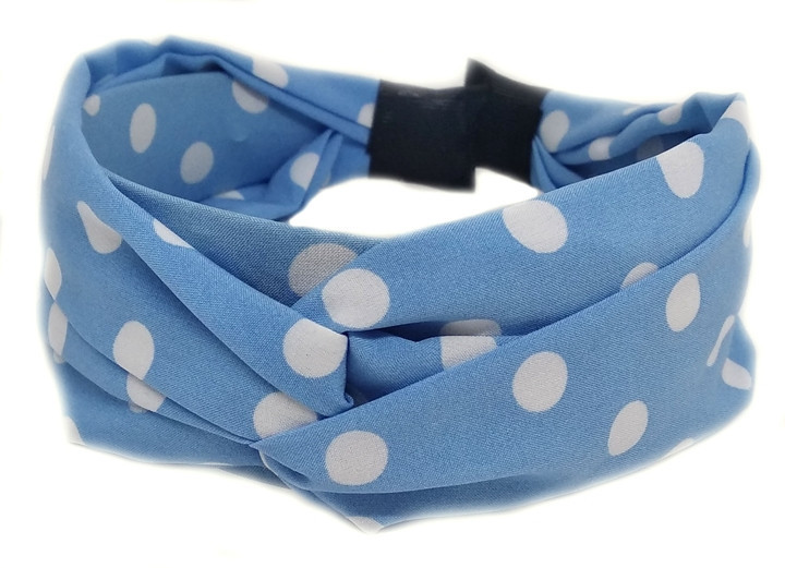 Обруч для волос голубой в горох Киев - изображение 1
