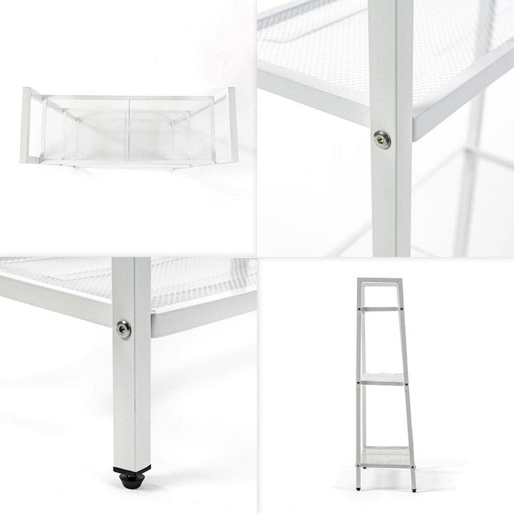 Белый трехъярусный металлический стеллаж Киев - изображение 5