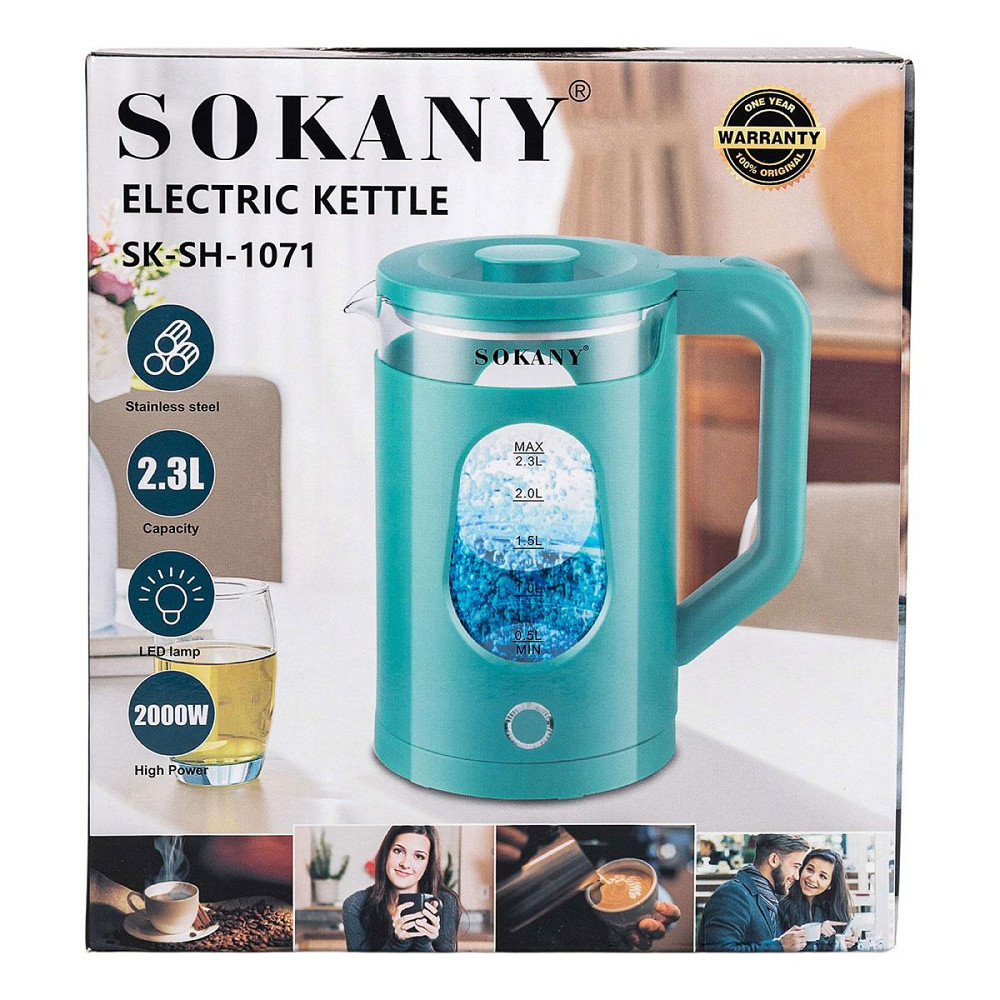 Електрочайник Sokany 2.3 л з автоотключенням Київ - фото 6