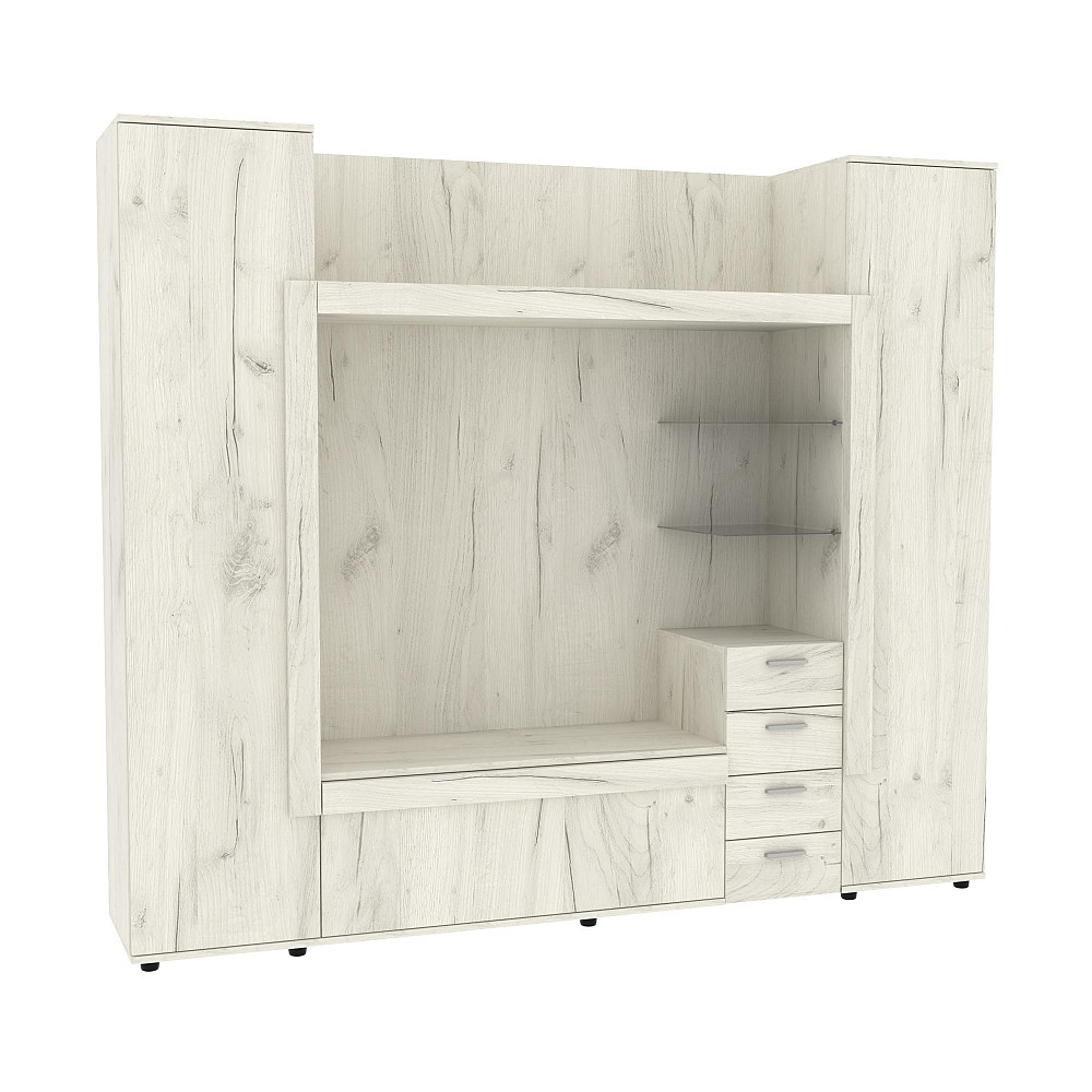 Стенка в гостиную под ТВ Exo-1, Дуб Крафт Білий, 2160х420х1850 Львов - изображение 1