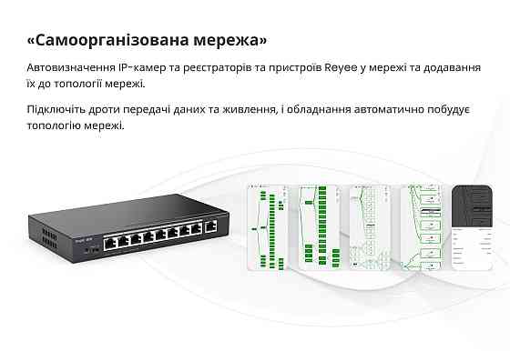 Комутатор Ruijie Reyee RG-ES209GC-P (8xGE PoE+, 1xGE, max PoE 120W, робочий стіл, стельовий номер, Ruijie Харків