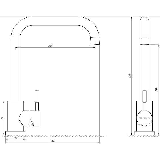 Змішувач для кухні Globus Lux ALPEN SBT1-203L-BB (000024953) Київ