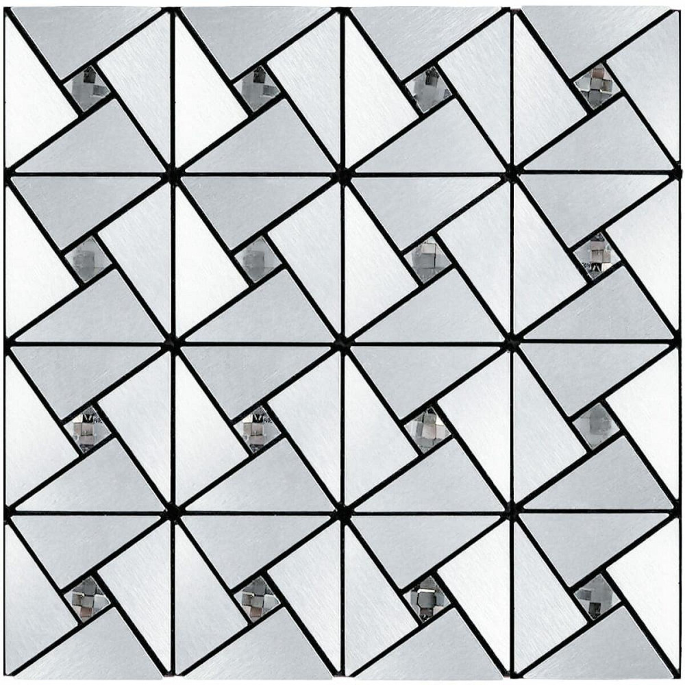 Самоклеющаяся алюминиевая плитка 300х300х3мм Серебро со стразами SW-00001325 Киев - изображение 1