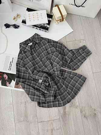 Женская базовая оверсайз рубашка в клетку Одесса