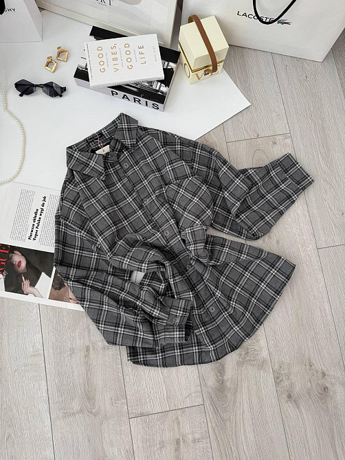 Жіноча базова оверсайз сорочка у клітинку Одеса - фото 4