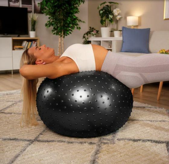 Фітбол масажний Hop-Sport 65см чорний + насос Київ