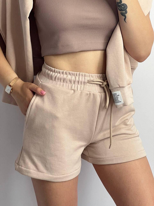 Шорты трикотажные женские Бежевый M/L Харьков - изображение 1