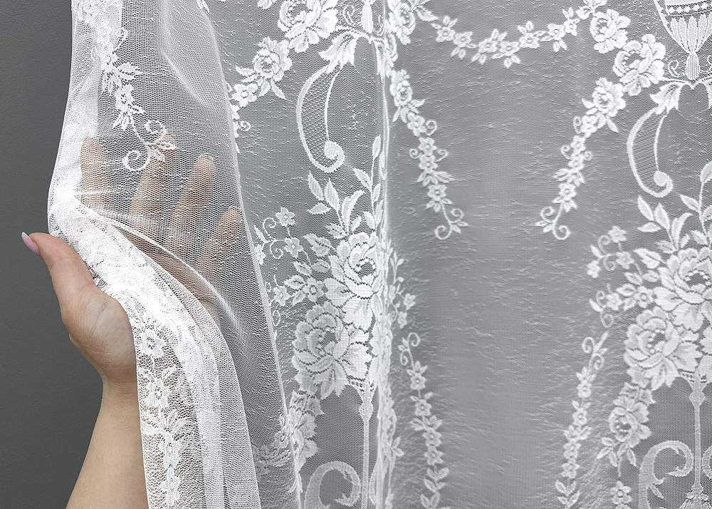 Тюль жакард колір білий 1969т Київ - фото 3