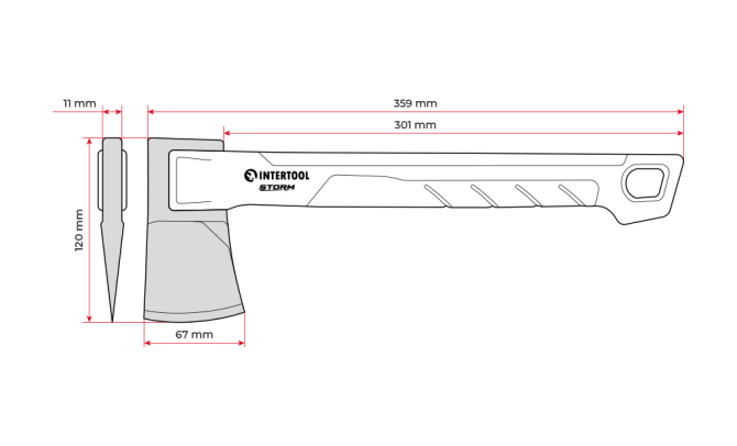Топор INTERTOOL HT-0291 STORM 630г Коломия - фото 9