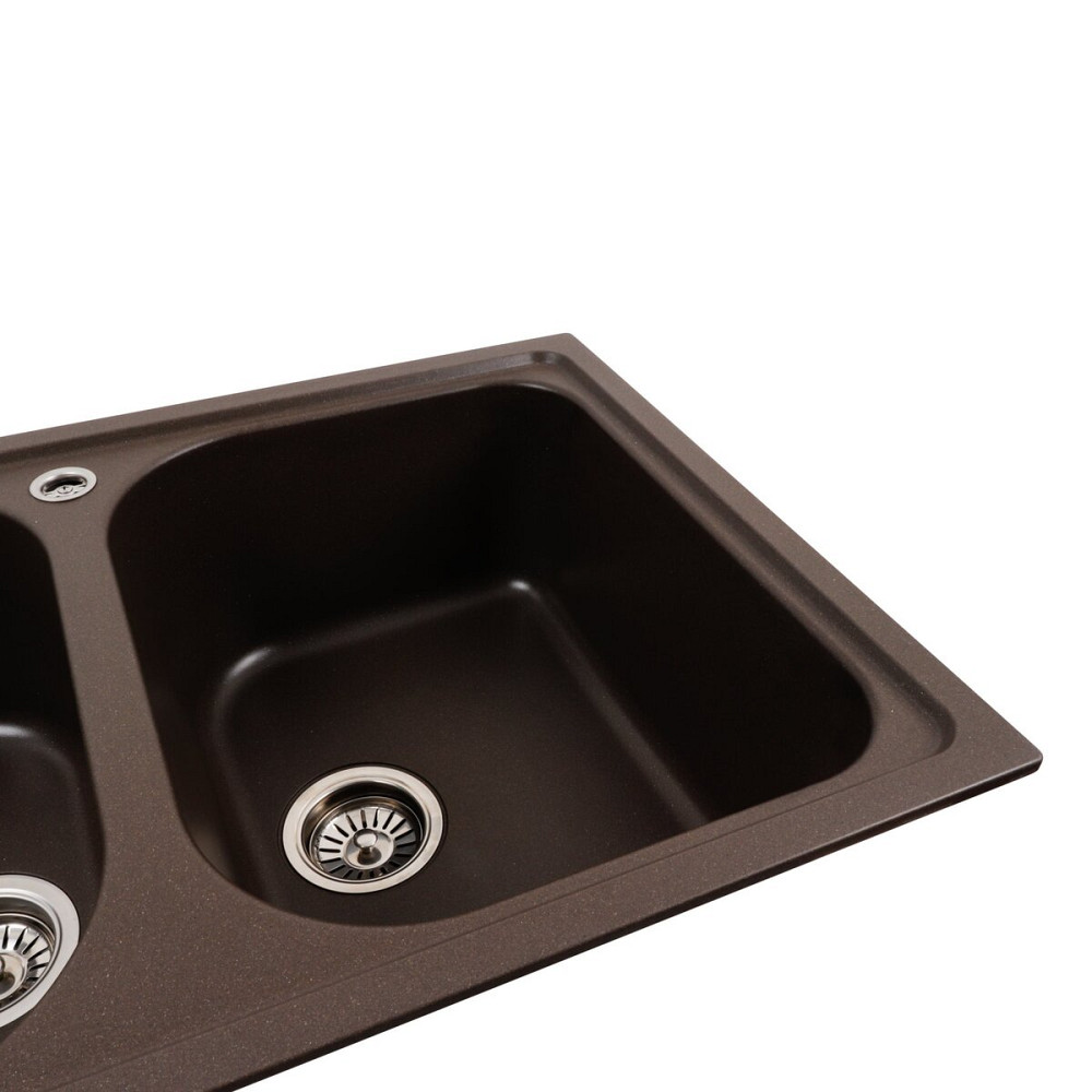 Гранітна мийка для кухні Platinum 7950 Equatoria матовий Темна скеля Коломия - фото 3