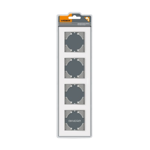 BINERA біле скло Рамка горизонтальна 4-а Videx Житомир