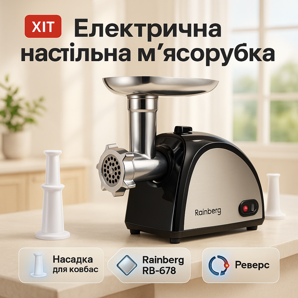 М'ясорубки для ресторанів, М'ясорубки з соковижималкою і шинковкою Кращі електро 'для дому KU-40 Львів - фото 7