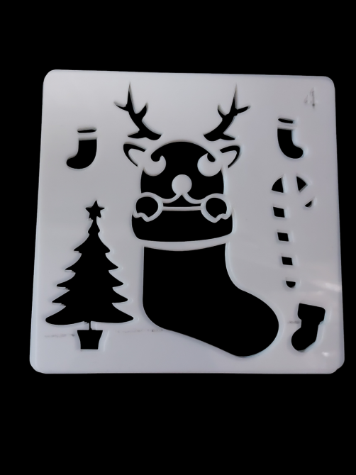 Трафарет на окна к новому году Олень 15 на 15 см серый Киев - изображение 1