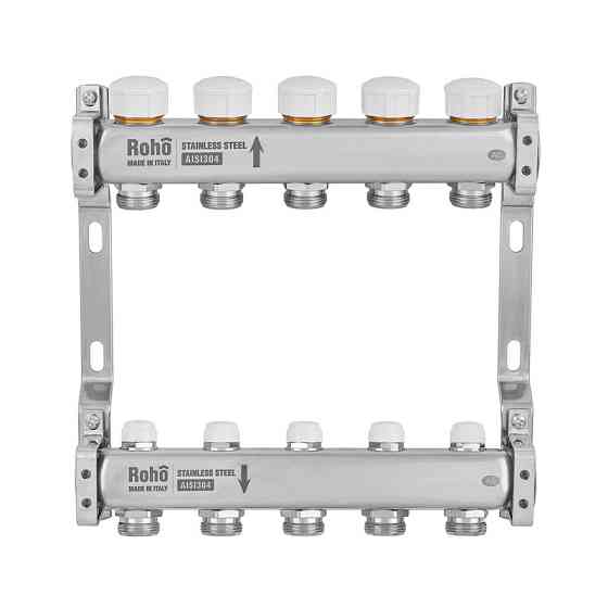 Колектор з термостатичними та запірними клапанами Roho R805-05M - 1"x 5 вих. (RO1045) Київ