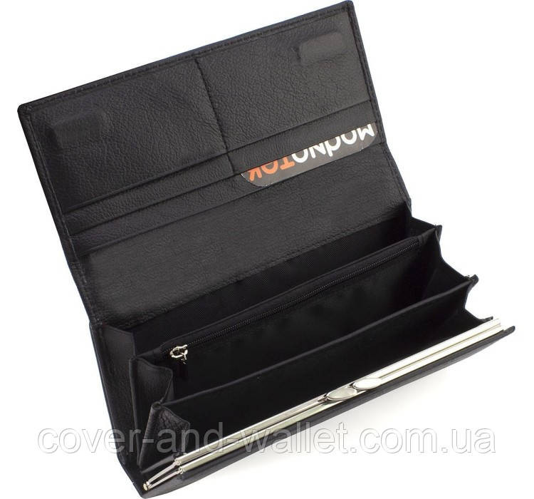 Жіночий бордовий шкіряний гаманець на багато карток Marco Coverna Чорний Київ - фото 6