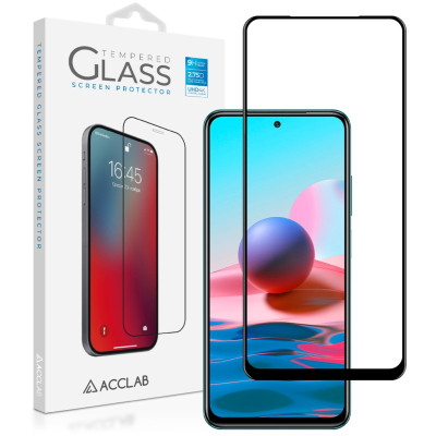 Стекло защитное ACCLAB Full Glue Xiaomi Redmi Note 10 Black (1283126511295) Винница - изображение 1