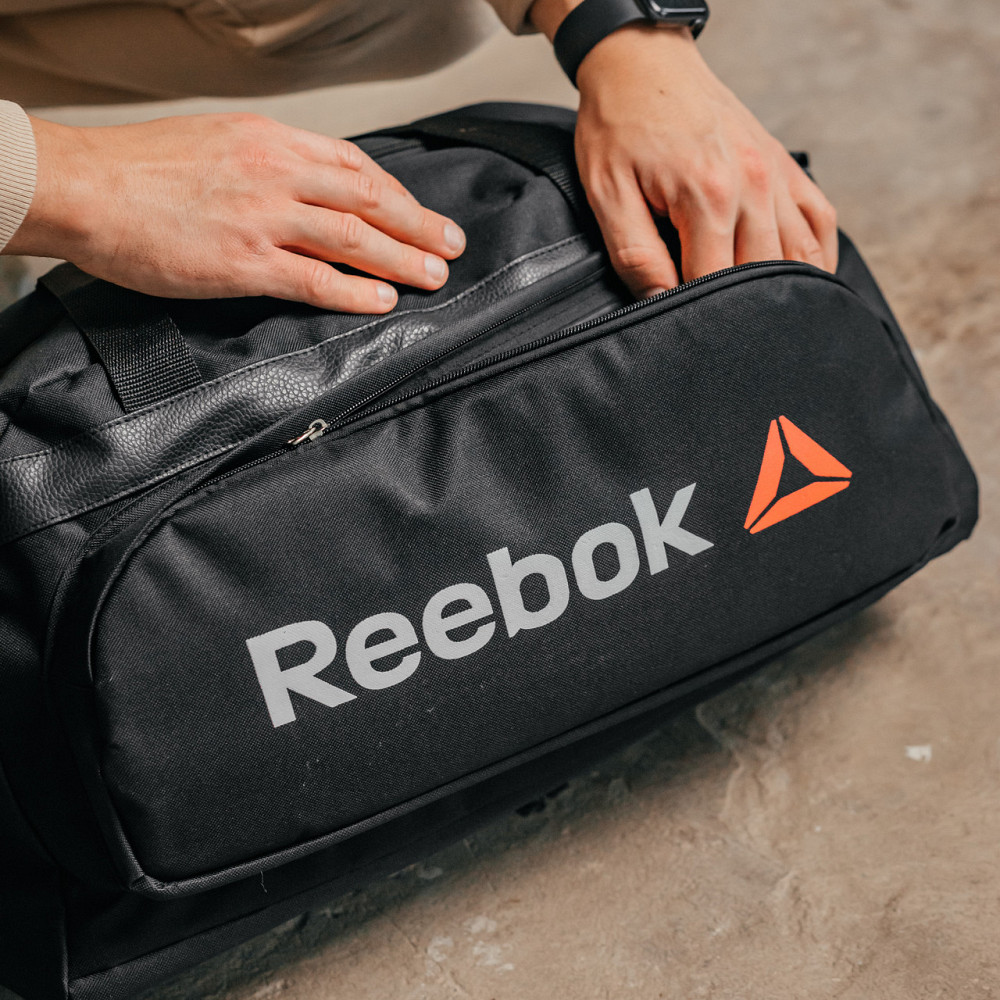 Дорожня сумка Смуга Білий Рібок чоловіча для подорожей чорна 50*26*20 см, спортивна сумка чоловічаMasterSem Київ - фото 4