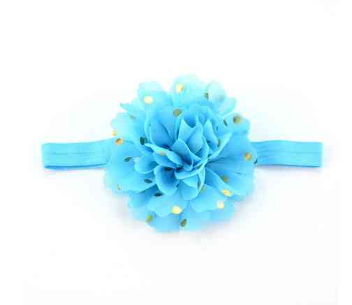 Пов'язка дитяча з квіткою блакитна - окружність 34-48см, діаметр квітки 10см Київ