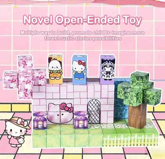 Магнітний конструктор 100 деталей – Hello Kitty, Kuromi, Minecraft | Освітні магнітні кубики Київ