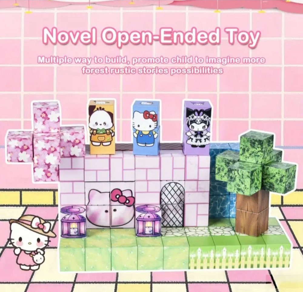 Магнітний конструктор 100 деталей – Hello Kitty, Kuromi, Minecraft | Освітні магнітні кубики Киев - изображение 3
