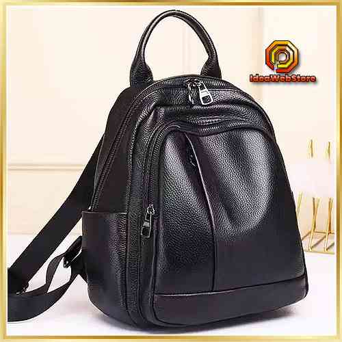 Женский кожаный рюкзак TidinBag черный городской рюкзак из натуральной кожи 25×28×14 см Киев