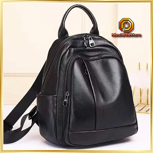 Женский кожаный рюкзак TidinBag черный городской рюкзак из натуральной кожи 25×28×14 см Киев - изображение 1