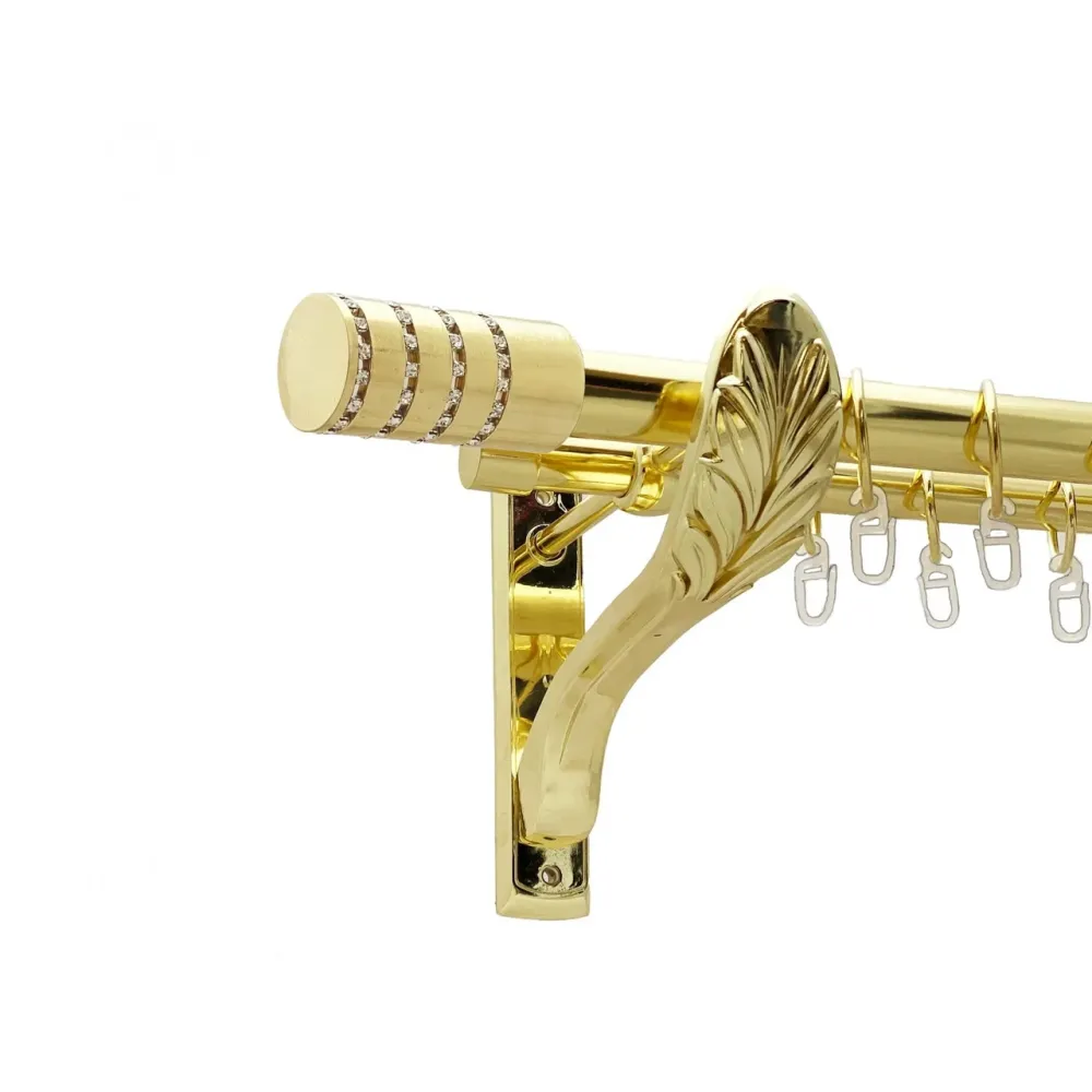 Карниз Orvit Барамелла металевий дворядний ретро гладка труба кільце металеве Золото 25\19 мм 300 см Львов - изображение 1