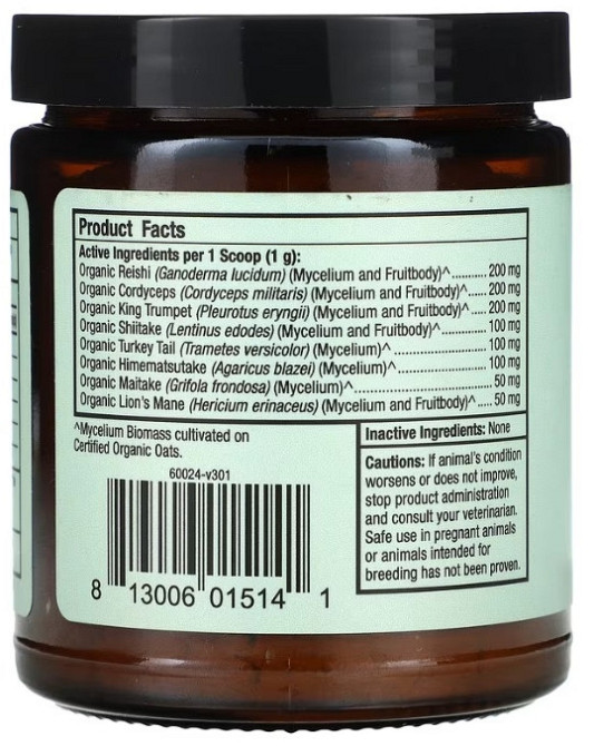 Комплекс грибов для животных Dr. Mercola Mushroom Blend 60 г. Киев - изображение 2