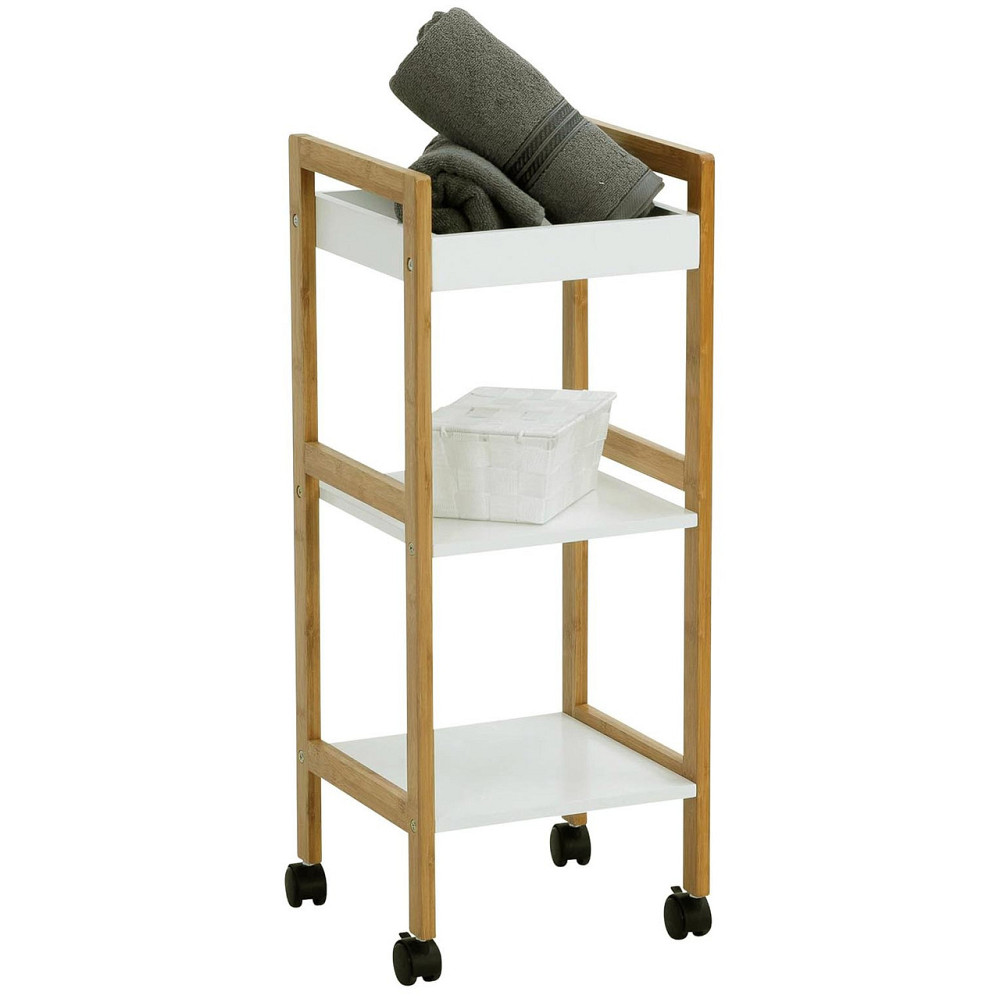 Етажерка для ванної на коліщатах "Хановер" сієна-зефір Миколаїв - фото 1