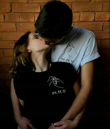 Футболки парні для хлопця та дівчини з ручками та датами річниці Жовтий, M Чернівці