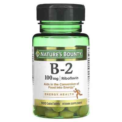 Вітамін Nature&apos;s Bounty Вітамін B2, 100 мг, Vitamin B2, 100 таблеток (NRT-00640) Вінниця