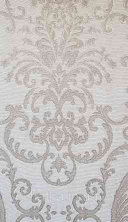 Обои виниловые на флизелине AdaWall Seyyah 1.06х10 завитки вензеля крупные структурные серебро беж на молочном Киев